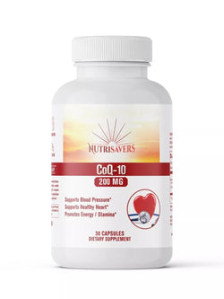 CoQ10 200mg Dietary Supplement for Heart Health Support Energy, Stamina, 30 Caps