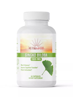 Ginkgo Biloba, Mood Booster, Supports Brain Function & Mental Alertness - 60 Cap