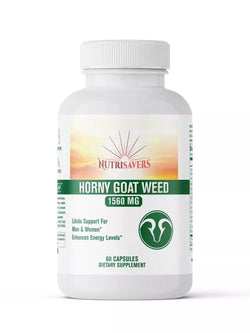 Horny Goat Weed Extract 1560mg Enhances Energy Levels, Stamina - 60 Capsules
