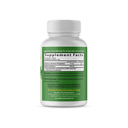 California Essentials Caffeine Pills 200mg Tablets - Energy, Focus & Endurance Support