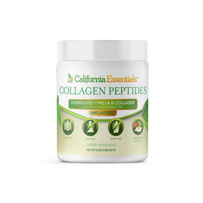 Collagen Peptides Protein Powder - Multi Hydrolyzed Type I + III Grass Fed - Hair Skin Nails Vitamins, Joint Supplements for Men, Women - 16oz Unflavored