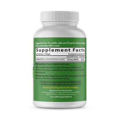 California Essentials Vitamin D3 2,000 IU with Flaxseed Oil Softgels